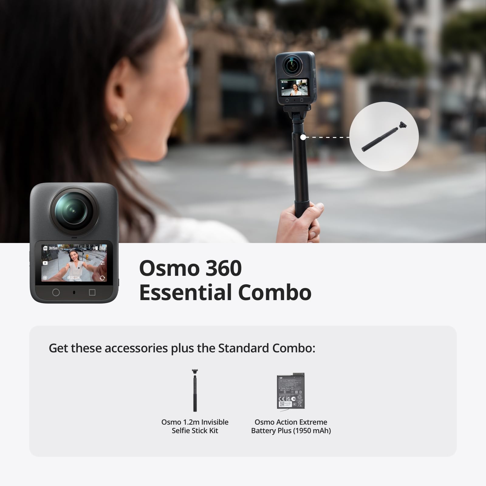 DJI Osmo 360 Essential Combo, 360 Action Camera