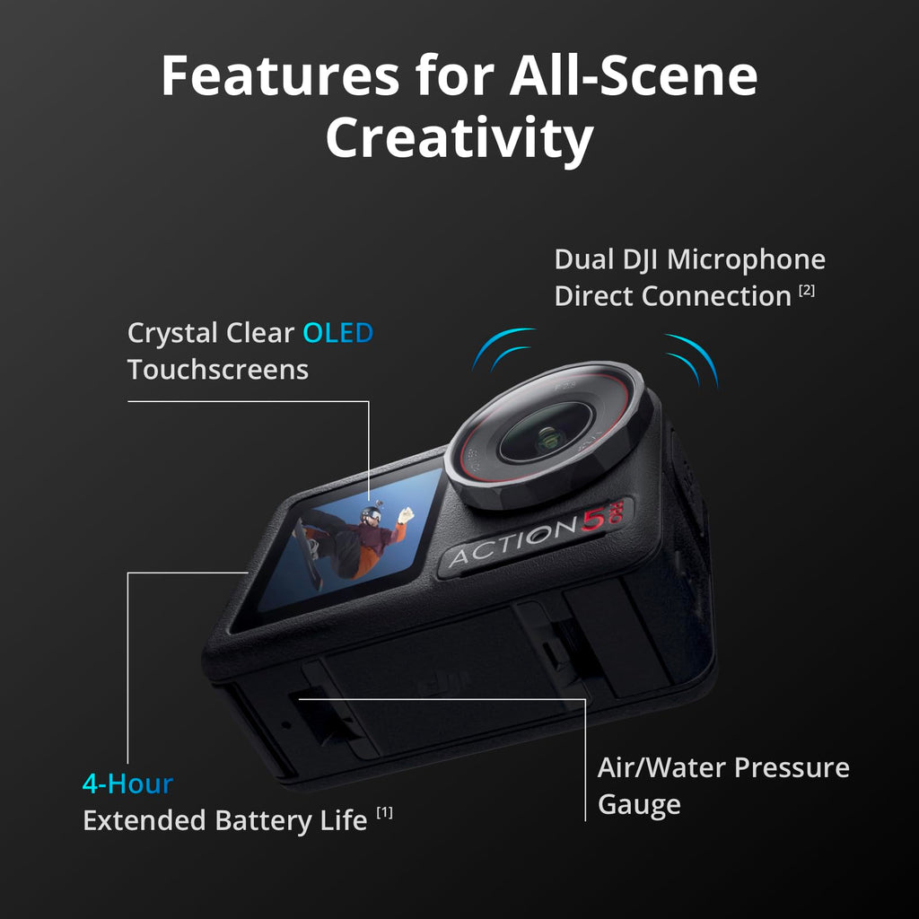 DJI Osmo Action 5 Pro Adventure Combo,4K Action Camera for Travel and Vlog