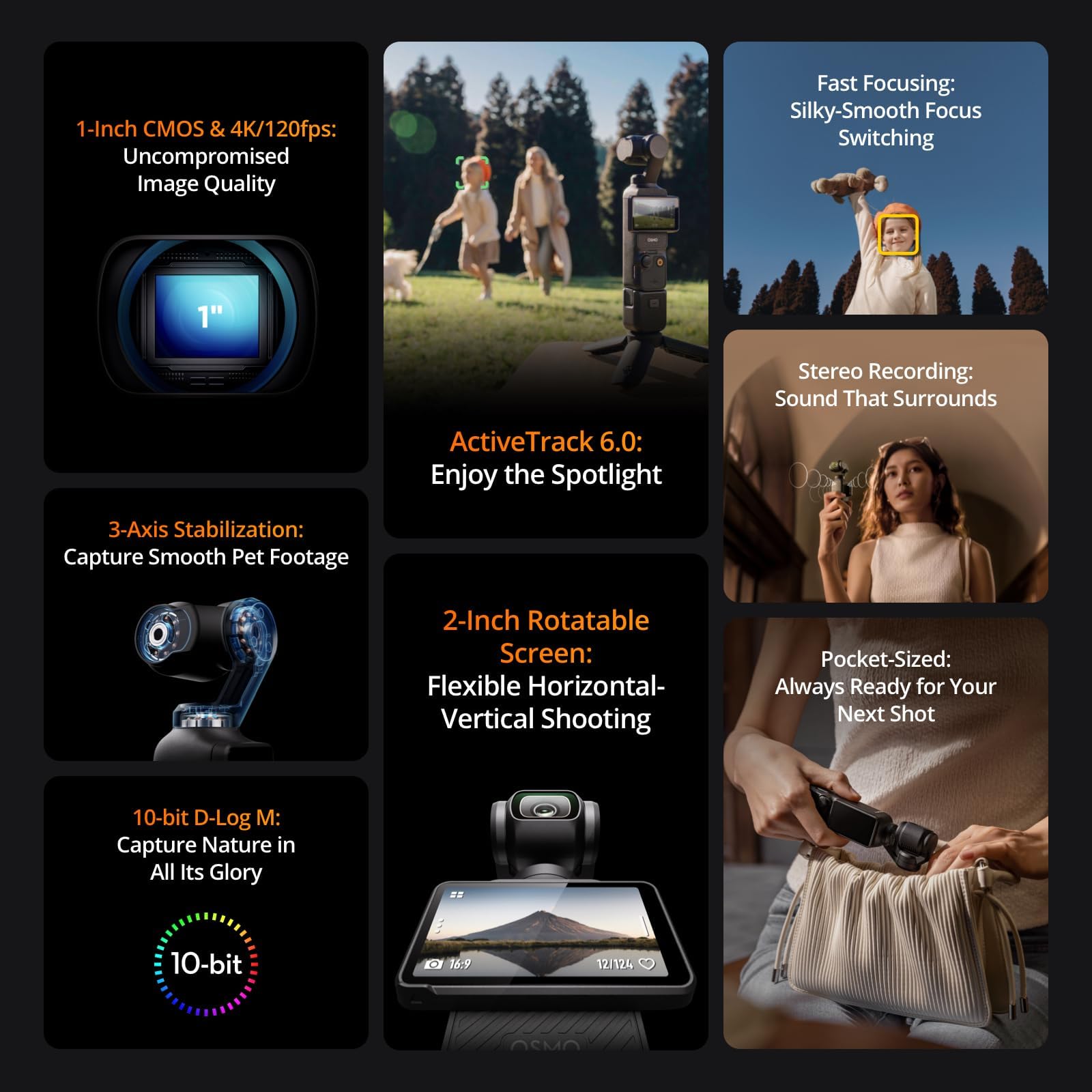 DJI Osmo Pocket 3 Creator Combo, Vlogging Camera With 1'' CMOS & 4K/120fps